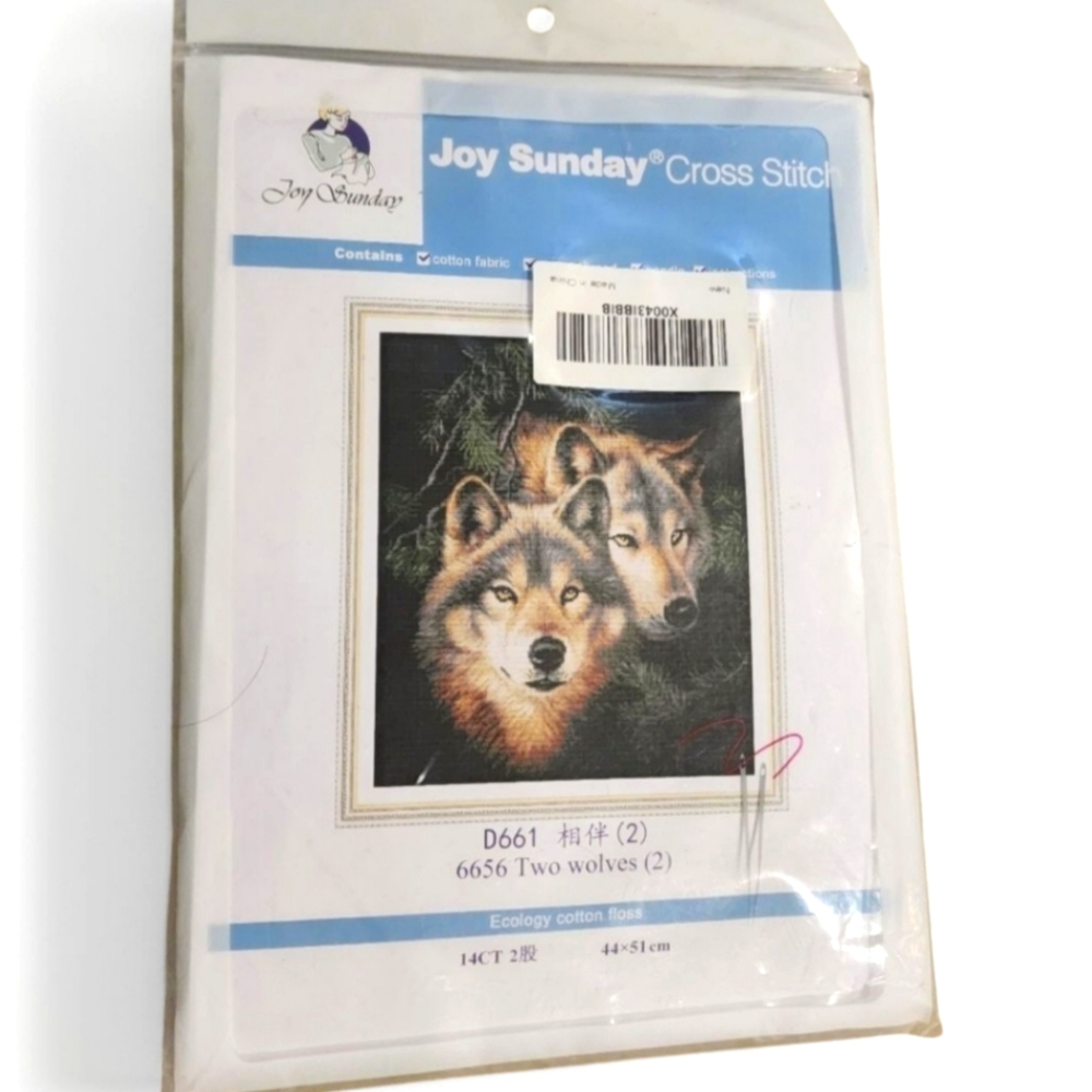 Beautiful Wolves Cross Stitch Kit 14CT 44x51 cm